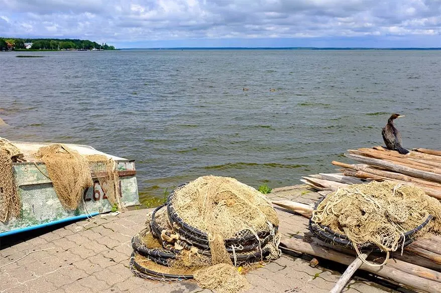 Fishing nets in Juodkrante at the Curonian Lagoon in Lithuania