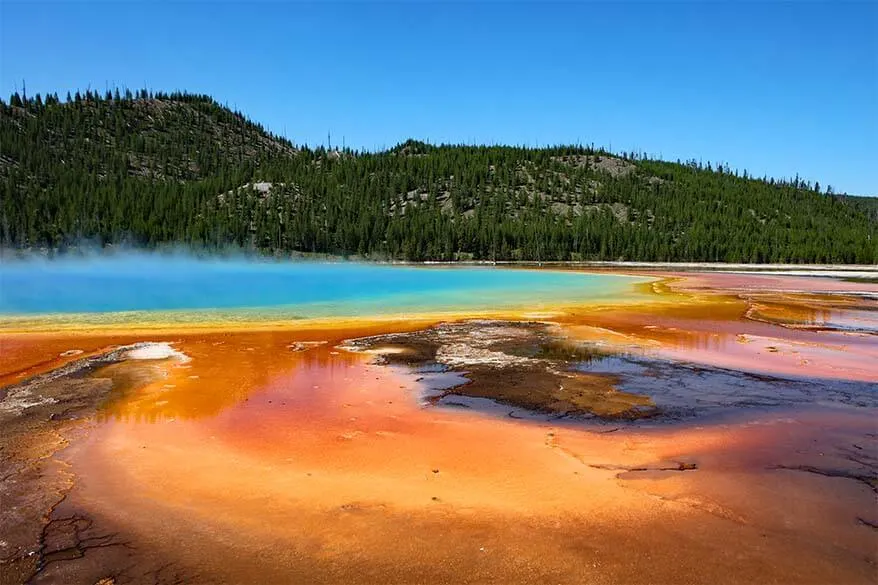 Grand Prismatic Spring as seen from the boardwalks of the Midway Geyser Basin