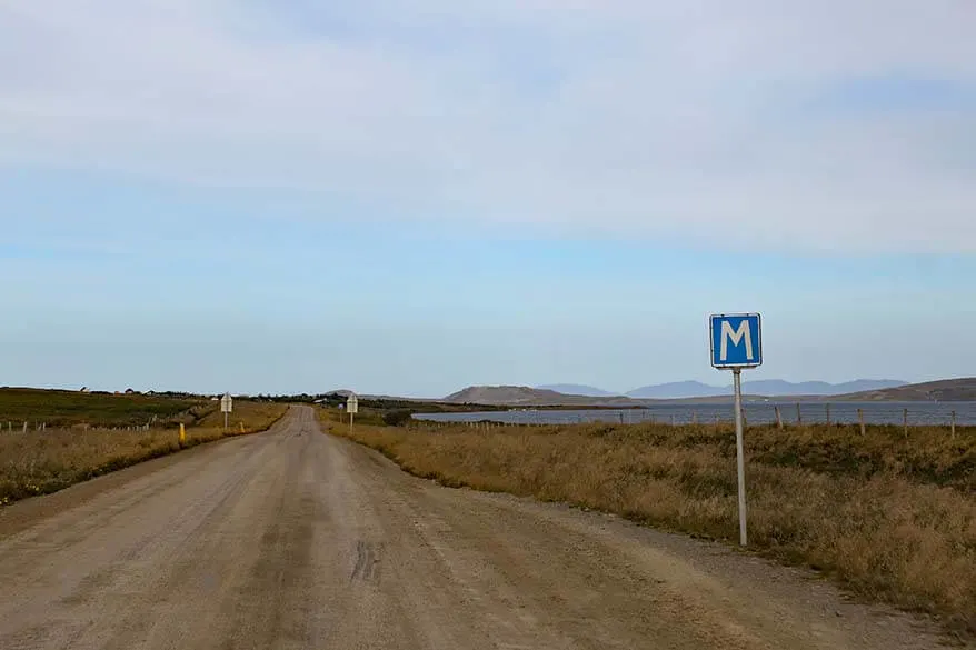 Gravel road 711 to Hvitserkur in Iceland