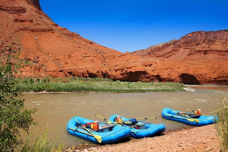 Rafts on Colorado River in Moab