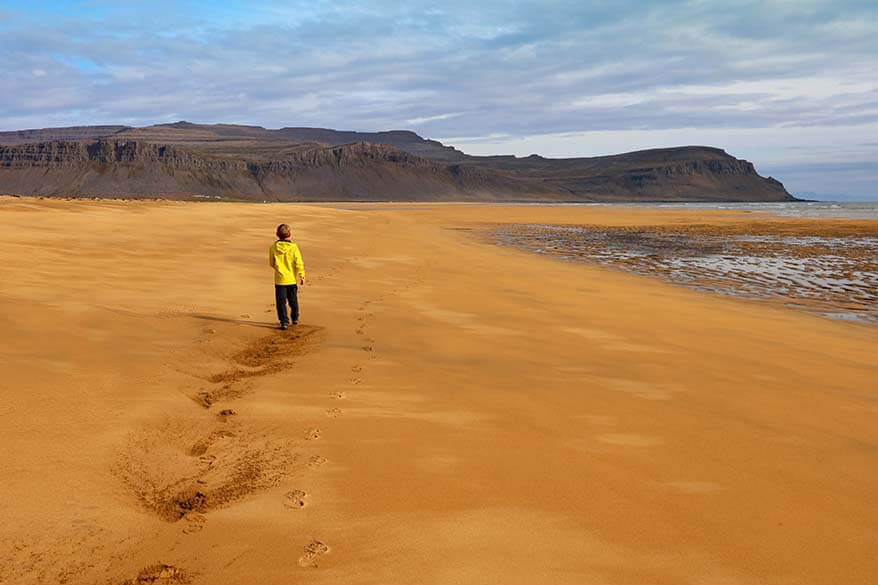 Raudisandur beach is a great place to visit if you have one day in the Westfjords