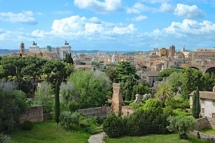 Rome cityscape as seen from the Palatine Hill