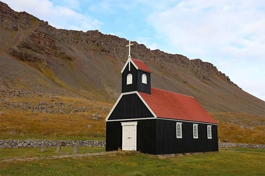 Saurbaejarkirkja church in the Westfjords