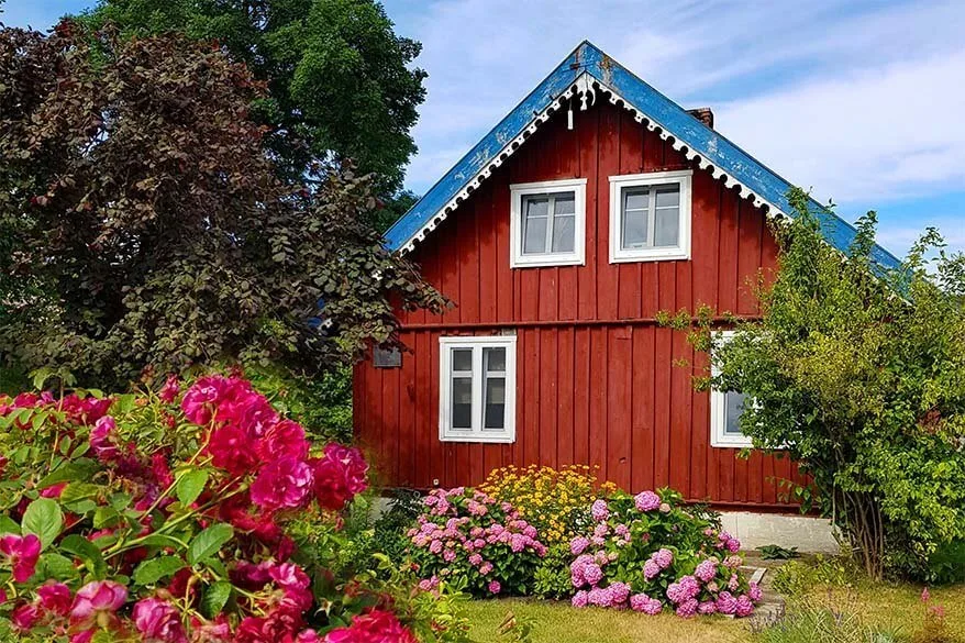 Traditional wooden house on the Curonian Spit in Lithuania