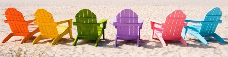Colorful beach chairs