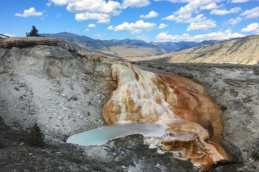 Upper Terraces at Mammoth Hot Springs in Yellowstone