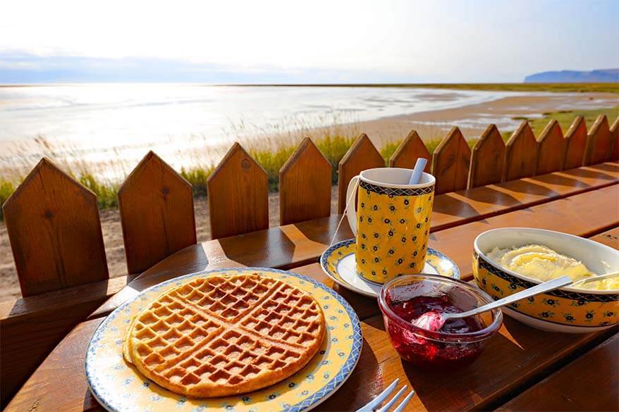 Waffles at Franska Kaffihusid in the Westfjords