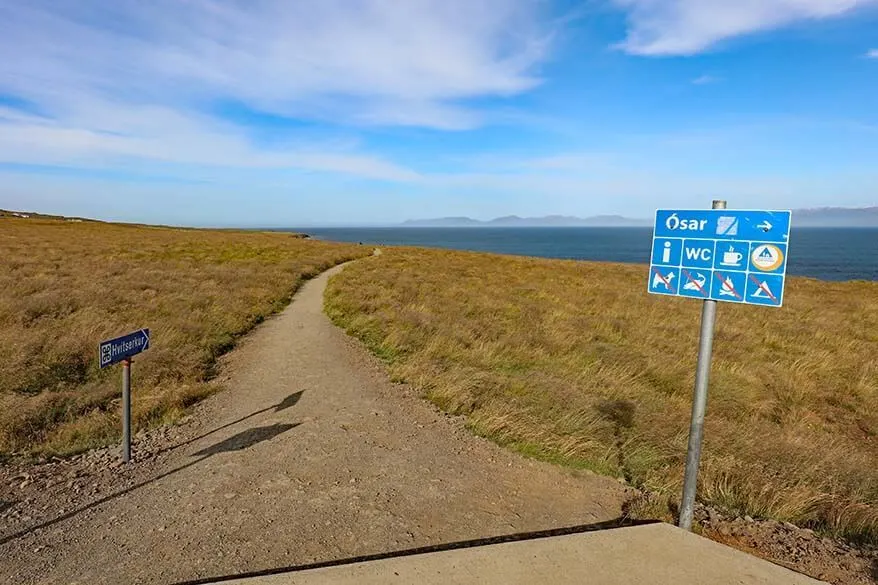 Walking path to Hvitserkur viewing platform