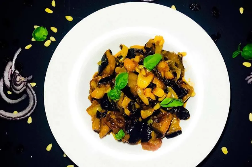 Caponata - traditional dish from Sicily in Italy