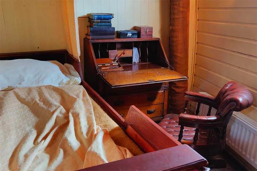 Captains quarters on board the Tall Ship at Riverside in Glasgow