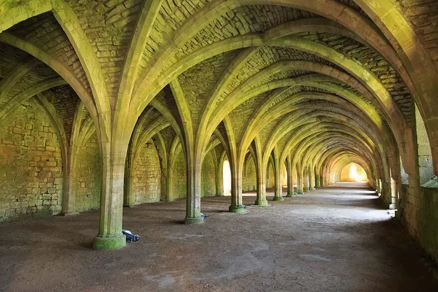 Cellarium at Fountains Abbey in Ripon North Yorkshire