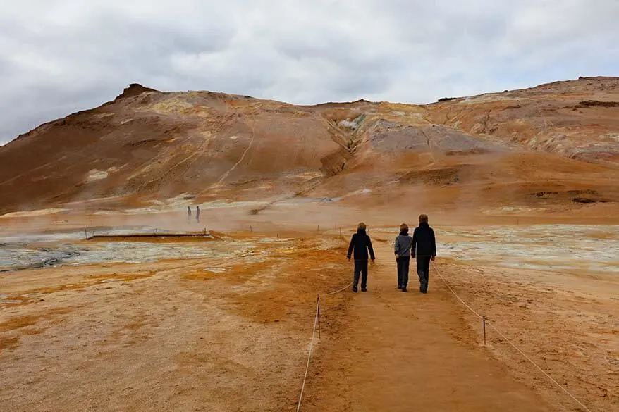 Kids at Hverir in Myvatn Iceland