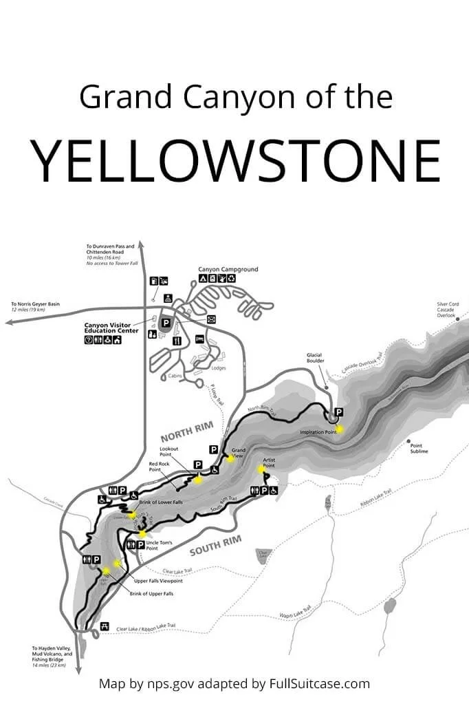 Map of the Grand Canyon of the Yellowstone