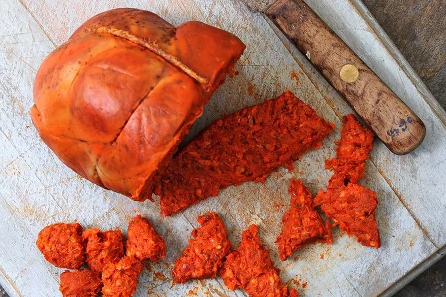 Nduja - traditional sausage from Calabria region in Italy