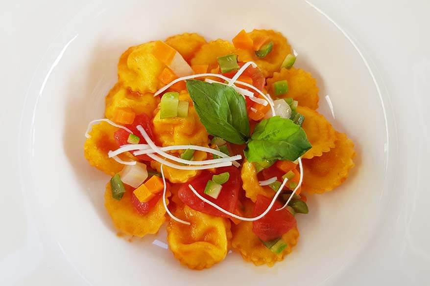 Ravioli in Emilia Romagna region in Italy