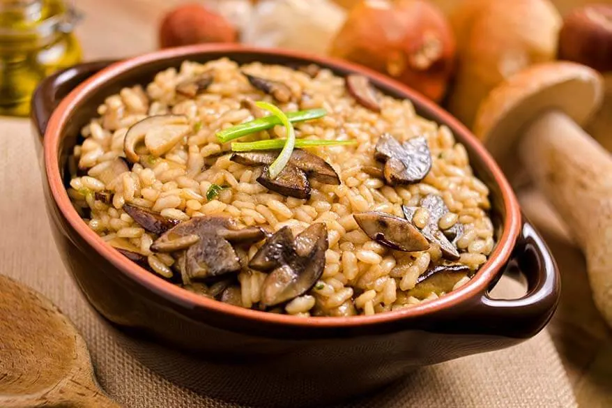 Risotto ai porcini - traditional food in Italy's Piedmont region