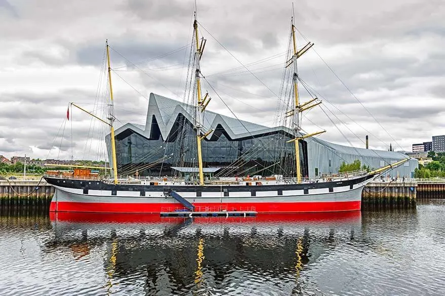 Riverside Museum and the Tall Ship of Riverside in Glasgow