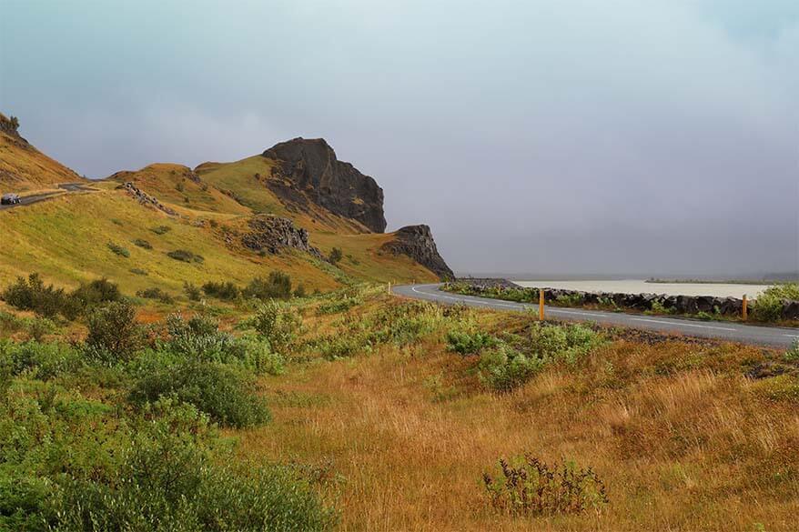 Scenery along Road 32 Þjórsárdalsvegur in Iceland