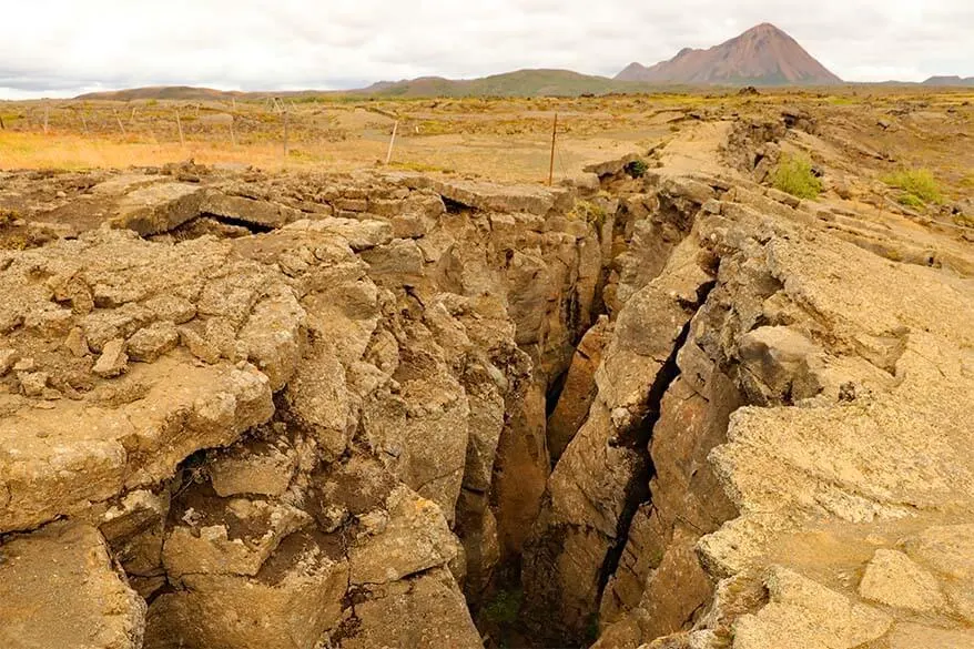 Scenery at Grjotagja in Myvatn area in Iceland