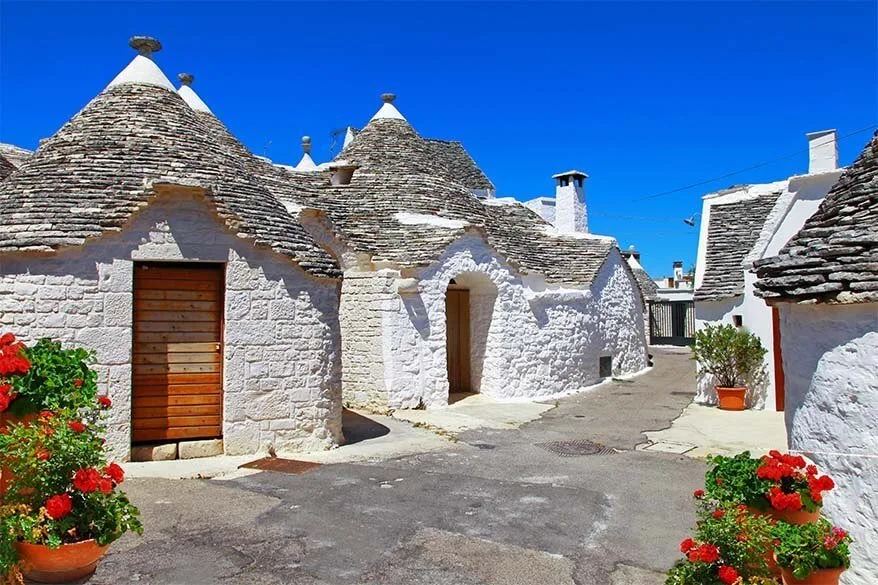 Trulli houses in Puglia region in Italy