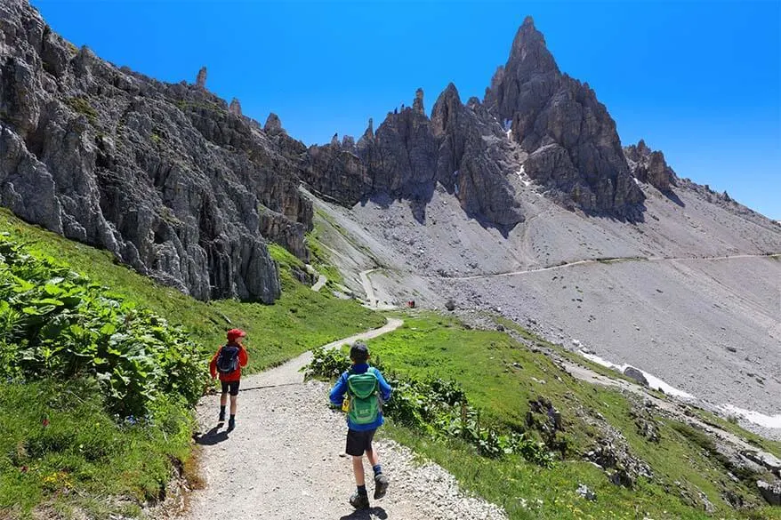 Hiking in the Dolomites with children - Tre Cime trail