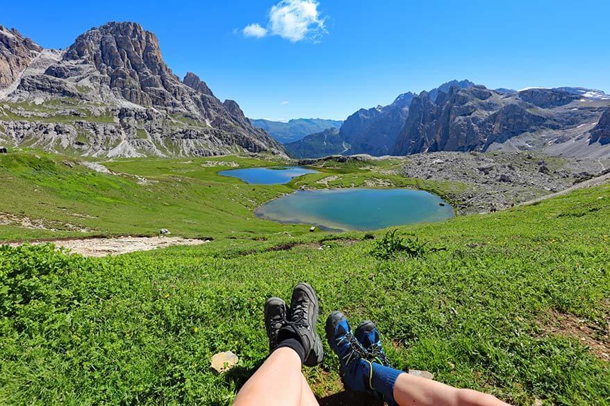 Laghi dei Piani lakes at Rifugio Locatelli - a great short detour when hiking the Tre Cime loop