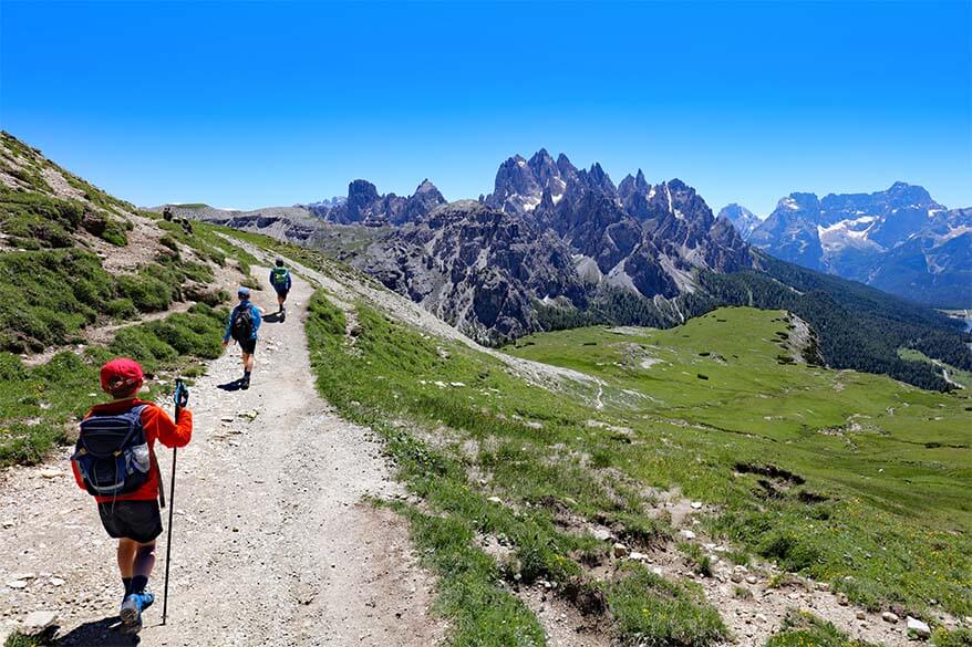 Last part of Tre Cime loop trail just before Rifugio Auronzo