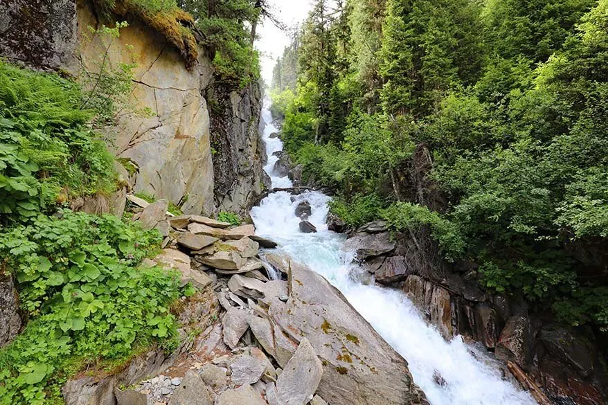 Mutterberg waterfall in Stubai Valley