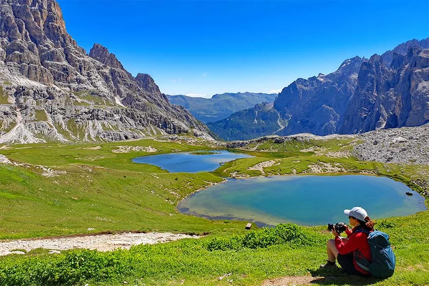 Piani Lakes can also be seen on the Tre Cime hike