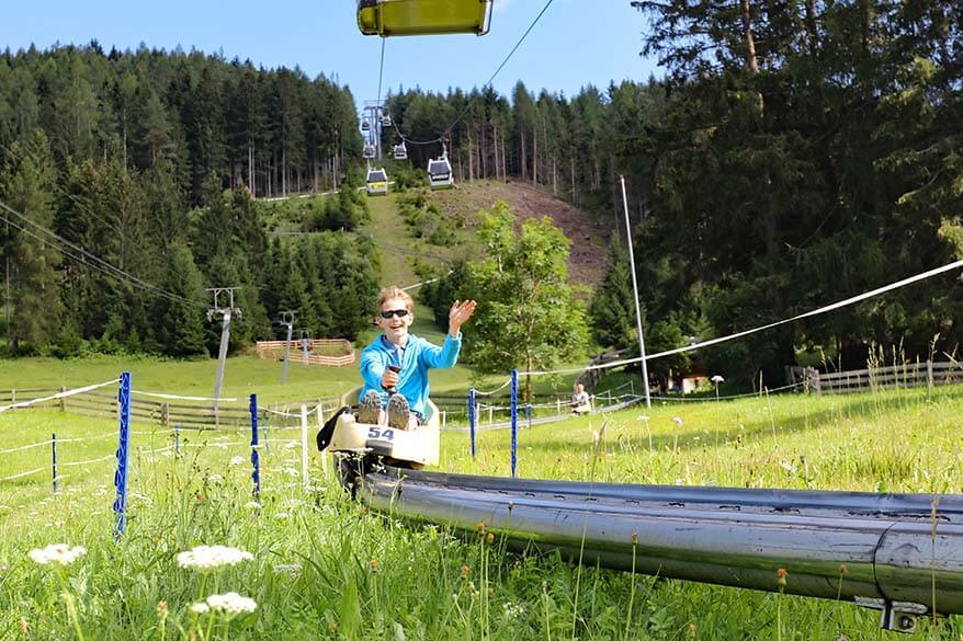 Serles toboggan - great thing to do in Stubai with kids