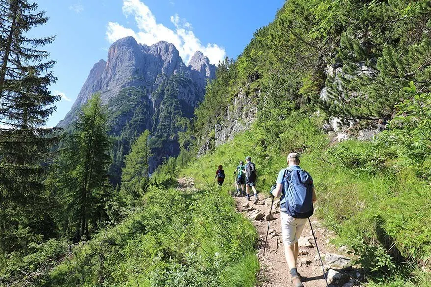 The first part of Lake Sorapis hiking trail