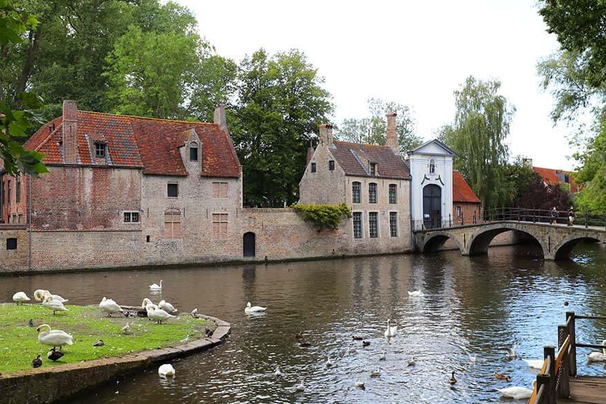 Bruges Beguinage as seen from Wijngaardplein