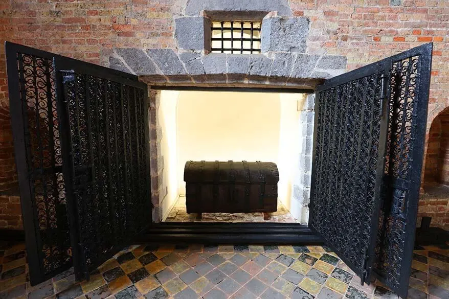 Bruges Belfry treasury room with wrought iron doors
