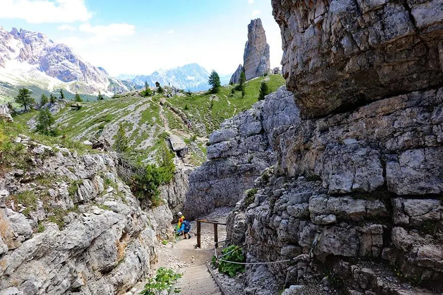 Cinque Torri loop hike in the Dolomites, Italy