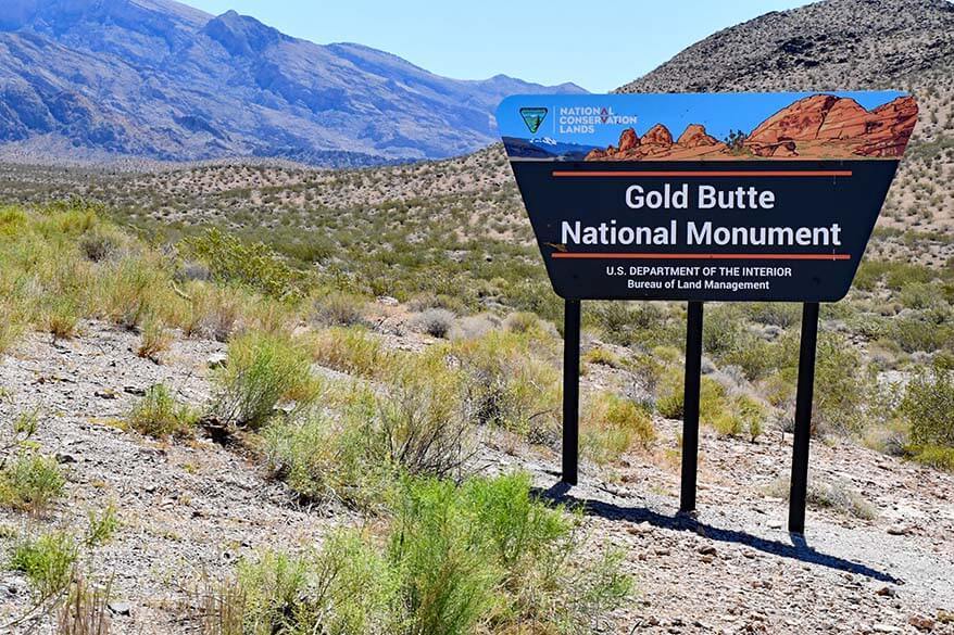 Gold Butte National Monument sign