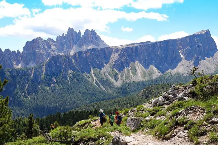 Hiking at Cinque Torri in the Italian Dolomites