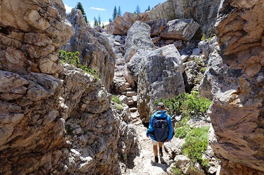 Hiking the 5 Torri circular trail in the Dolomites