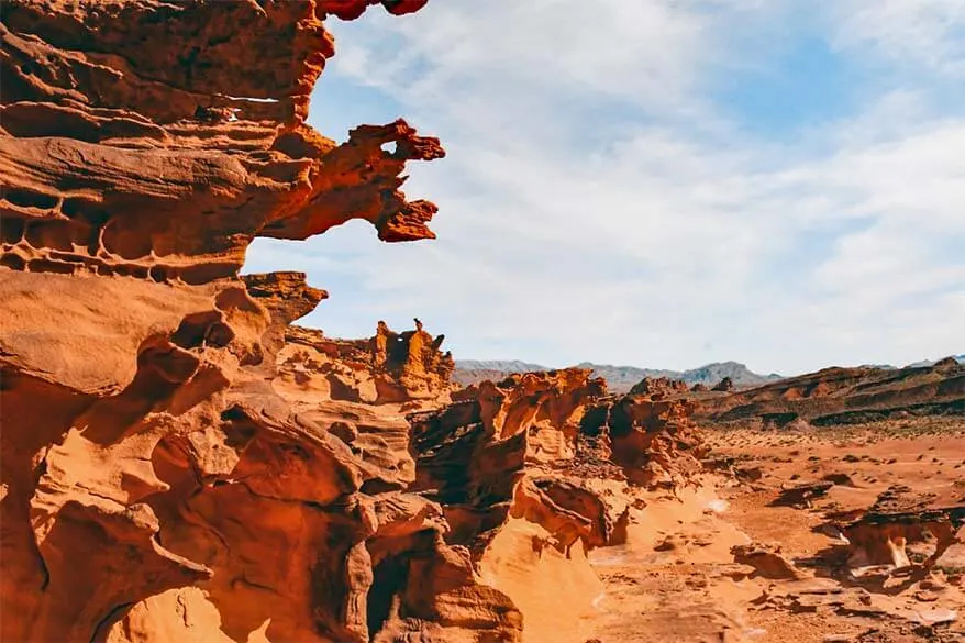 Red rock formations in Little Finland at Gold Butte National Monument