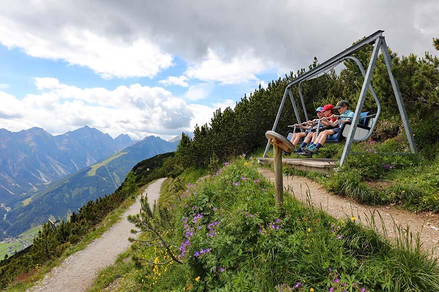 Unusual bench on the way to Stubaiblick viewing platform at Schlick 2000