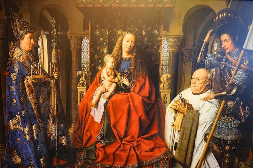 Virgin and Child with Canon Joris Van der Paele painting by Jan Van Eyck