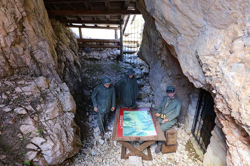 WWI bunkers at the Museum of Great War in Cinque Torri