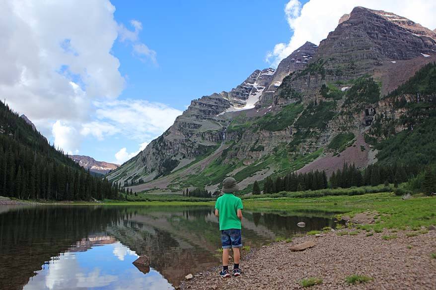 Crater Lake near Maroon Bells in Colorado USA