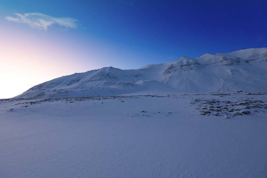 Daylight in Svalbard in February