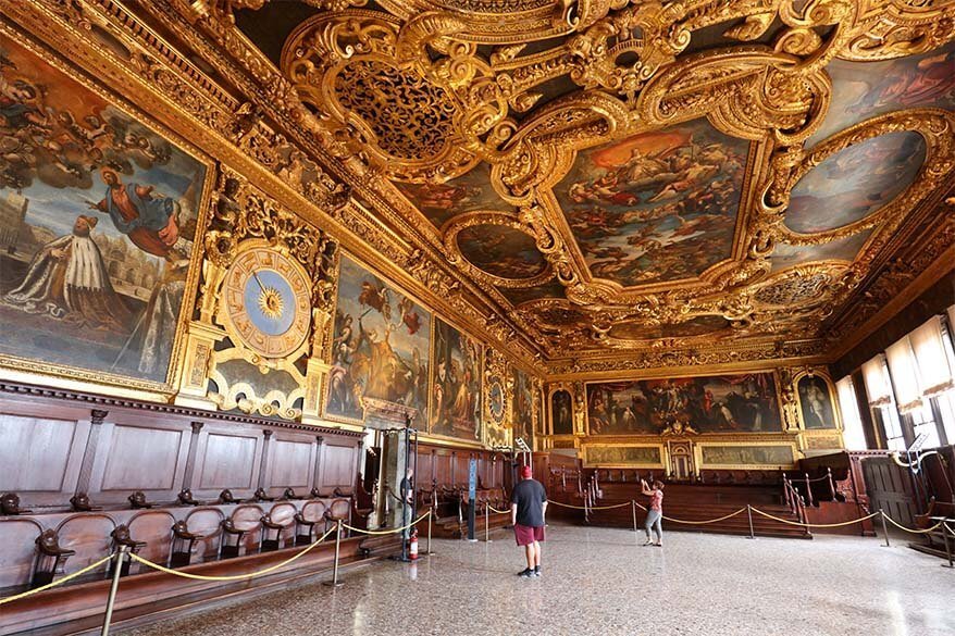 senat Hall på Doges Palads i Venedig