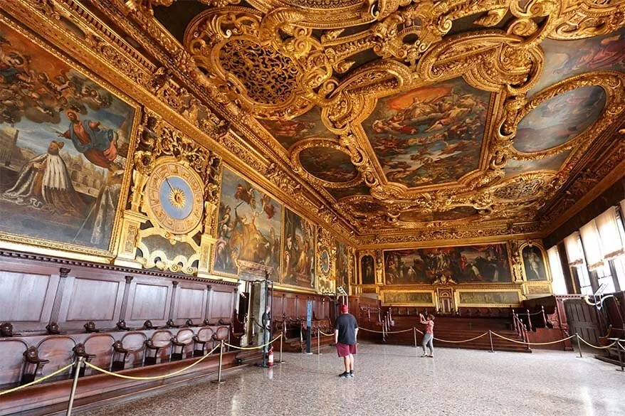 Senate Hall at Doge's Palace in Venice
