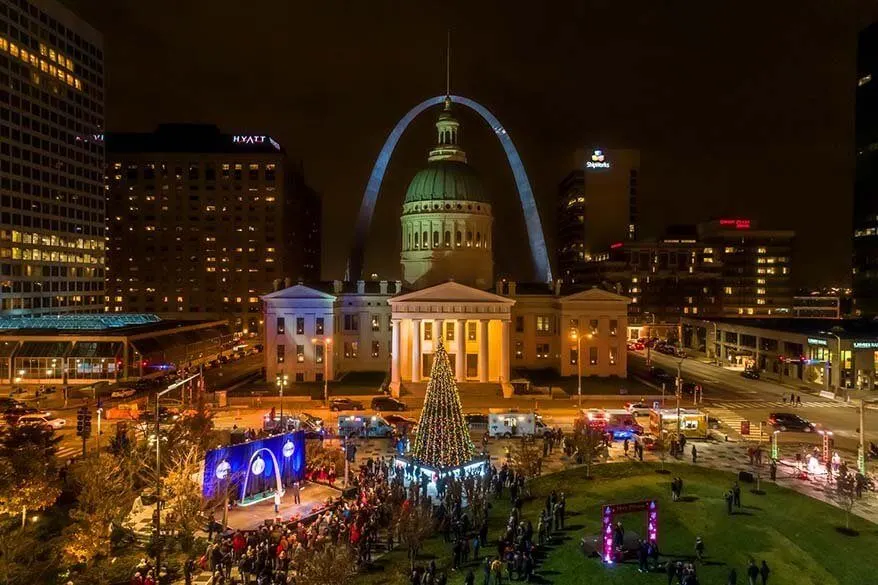 Gateway Arch National Park in St Louis in December