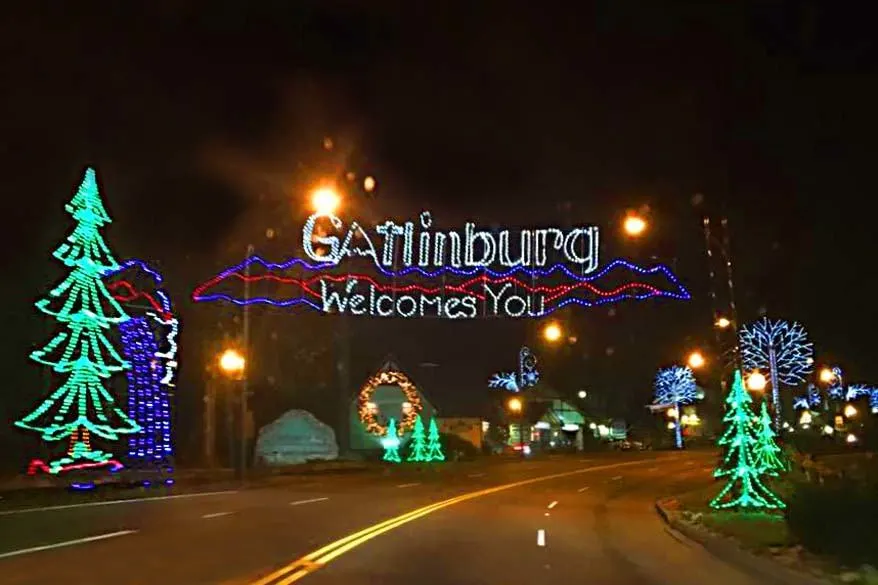 Gatlinburg in the Smoky Mountains at Christmas