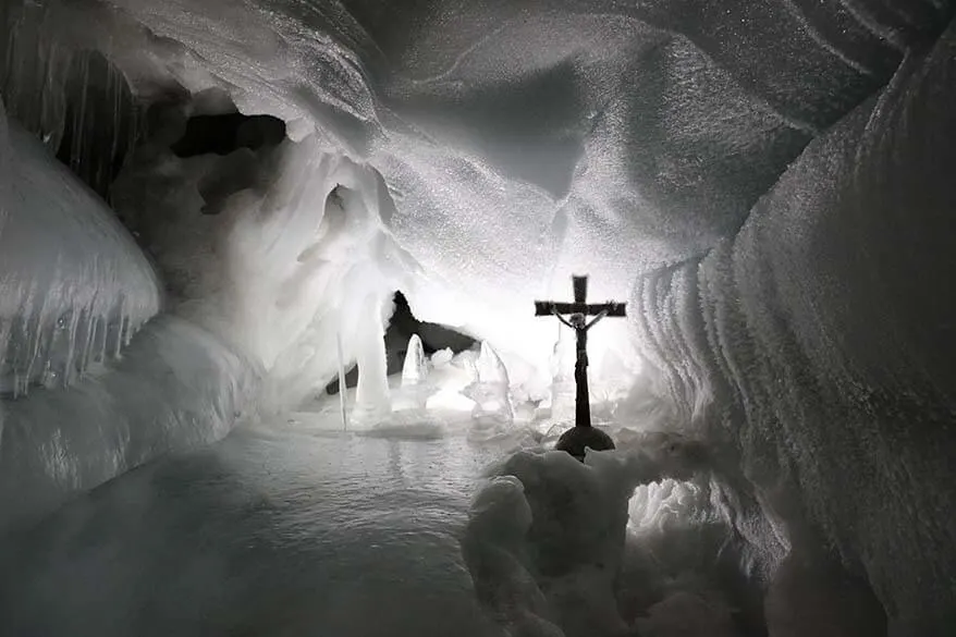 Ice Chapel at the Natural Ice Palace of Hintertux Glacier in Austria