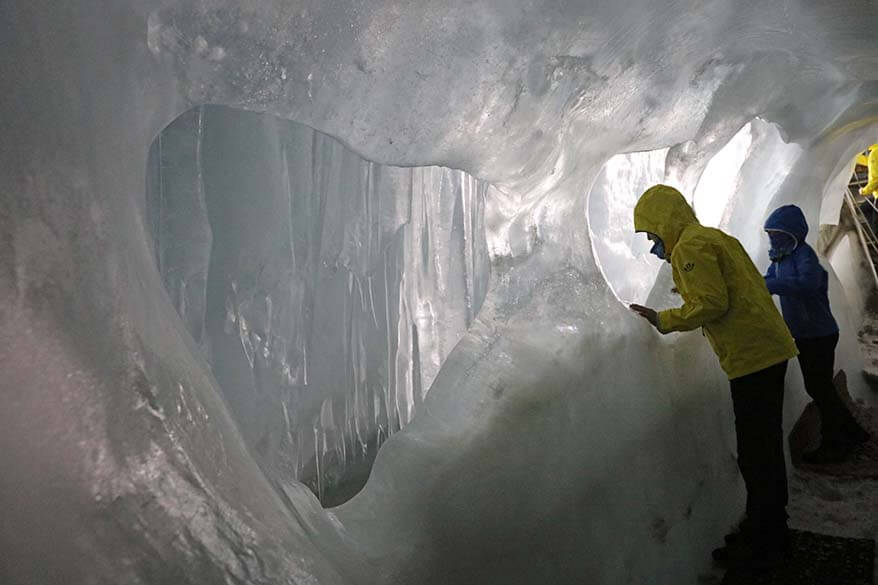 Ice caves at Nature's Ice Palace in Hintertux Glacier