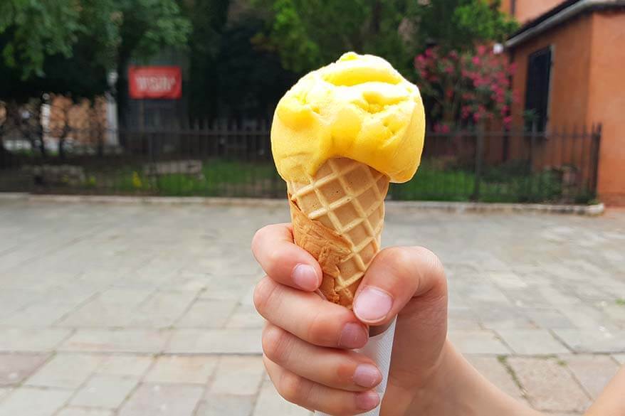 Italiaanse gelato in Venetië